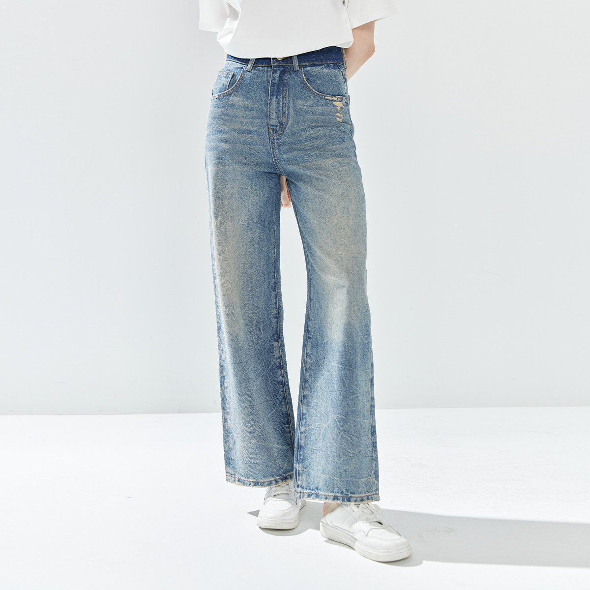 纳纹2025秋款新秋款做旧宽松阔腿裤复古时尚休闲气质百搭牛仔裤女,女装/女士精品,牛仔裤,淘宝优惠券,粉丝福利购,淘宝优惠卷