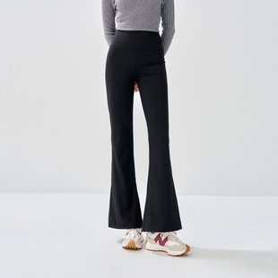 高腰紧身收腹提臀简约打底裤 鲨鱼裤 女 磨毛纯色修身 纳纹秋款