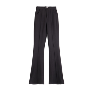 气质休闲裤 时尚 25秋冬纯色收腰百搭喇叭裤 女 加绒保暖喇叭裤