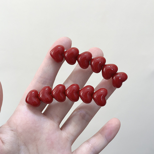 苏小北红色爱心鸭嘴发夹女高级感气质百搭碎发收纳刘海夹头饰发卡