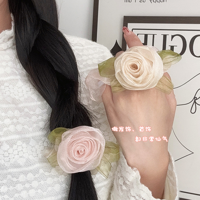 仙女风玫瑰花大肠发圈女