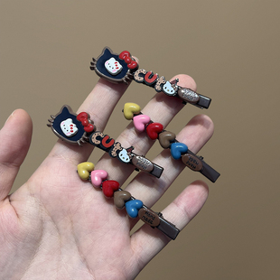 苏小北可爱卡通爱心发夹女甜美百搭侧边刘海夹头饰前额碎发鸭嘴夹