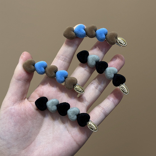 苏小北毛绒爱心发夹女2025秋冬新款气质发卡高级感侧边刘海鸭嘴夹