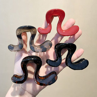 苏小北U型小抓夹女后脑勺半扎发头饰高马尾固定发夹时尚鲨鱼夹子