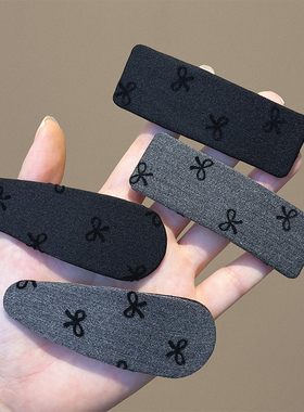 苏小北灰色蝴蝶结碎发夹女格雷系bb夹发饰甜美百搭侧边刘海夹发卡