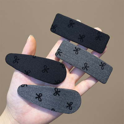 灰色蝴蝶结碎发夹女格雷系bb夹