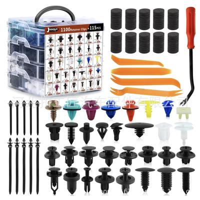 1100|1215pcs盒装卡扣汽车固定夹紧固件尼龙保险杠挡泥板汽车卡扣