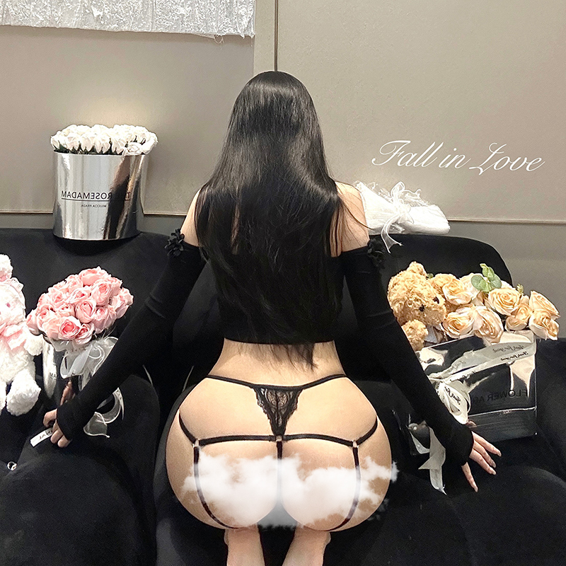 性感纯欲内裤女透明蕾丝激情内衣火辣情侣黑色透视珍珠无痕丁字裤