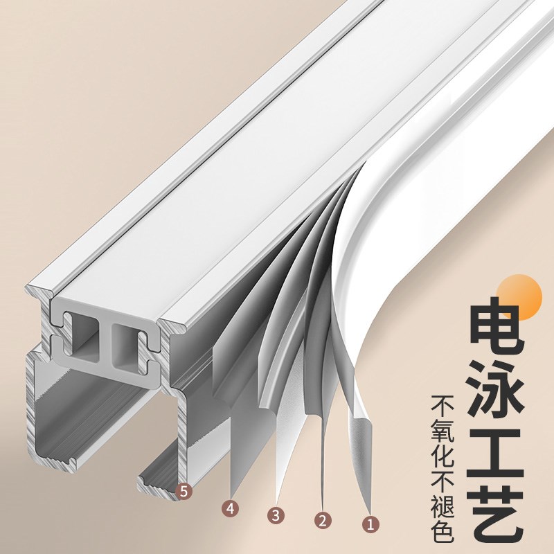 可弯曲轨道飘g窗U形静音导轨铝合金弯轨顶装侧装窗帘轨道拐角滑轨