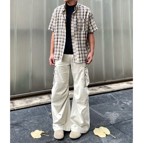 黑熊美式复古工装牛仔裤