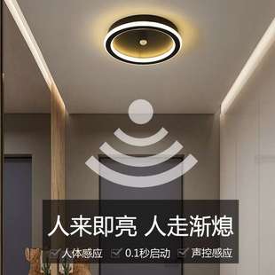 感应过道灯走廊灯门厅入户灯简约现代北欧LED吸顶圆形玄关阳台灯
