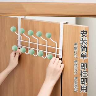 门后挂衣钩10钩ins门后排钩金属挂钩无痕铁艺装 饰收纳衣帽