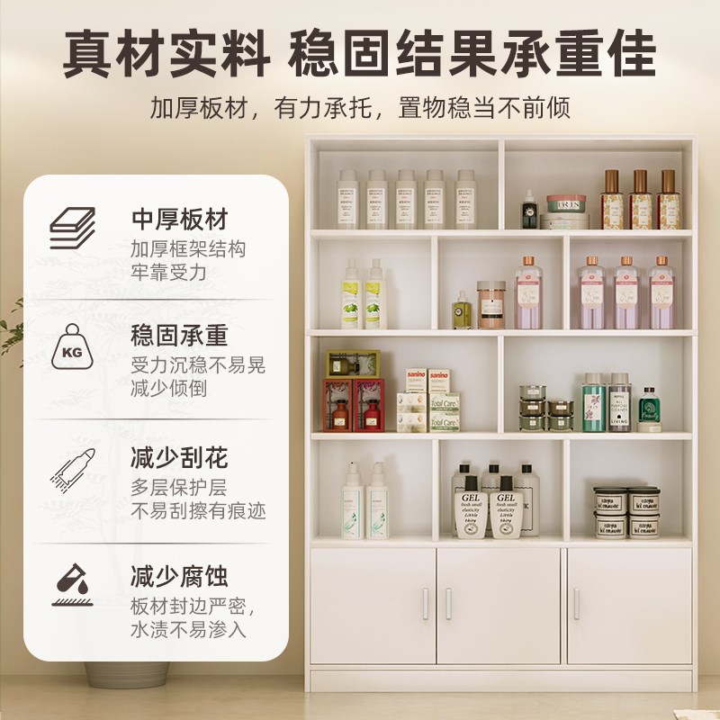 理发店展示柜落地置物架柜u子美容院产品陈列柜美发店展柜发廊货