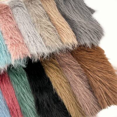 加托厚黄金面料纯色貂绒高低毛长BHQ短卡狐狸貂毛服装玩具鞋材