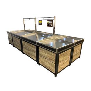 厂家直组供面超市货架展食示架便利店零食陈列架双合钢木品货柜