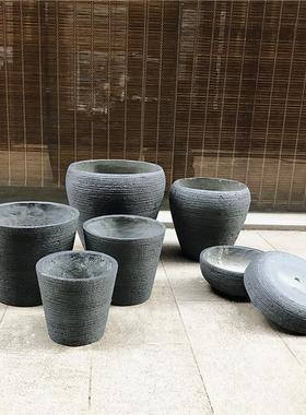 北欧风格水泥灰室可种植创玻璃JY1635A钢花摆盆家居花园庭院内外