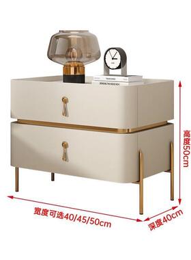 床头柜现网代简约头新极款简轻奢红家用TDE床柜法式床边柜高级床