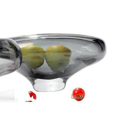 现代果简约创意玻璃盘摆件椭圆形样AL-62256板房客厅茶居几软装家