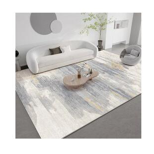 轻水奢厅家用地毯客茶几约毯简抽象水墨风可仿羊绒洗防滑仿羊绒地
