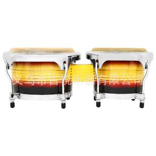 日打落9色邦哥鼓水7+YRP邦戈手鼓橡木牛皮邦戈鼓Bongos手拍鼓击乐