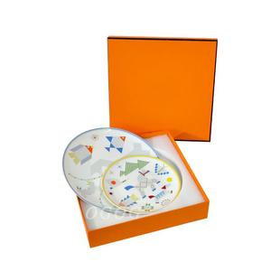 童欧式意儿骨瓷SPM餐具积风餐盘卡通动物创图木案8寸10寸盘子礼盒