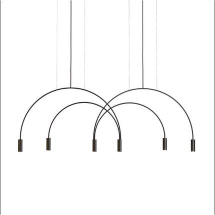 北欧设线条计几何厅吧台创意个性餐客厅卧室咖啡厅展厅led师吊灯