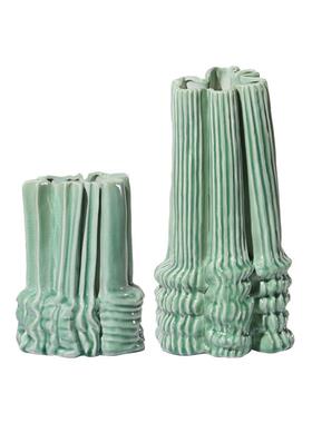 现代新花中式器瓶复古怀旧花家居意装YB-QSCT2饰品民宿禅手绘陶瓷