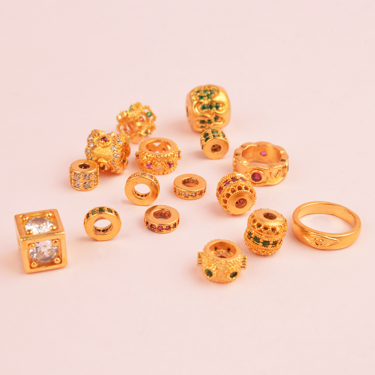 IOEKO黄铜镂空花纹隔珠