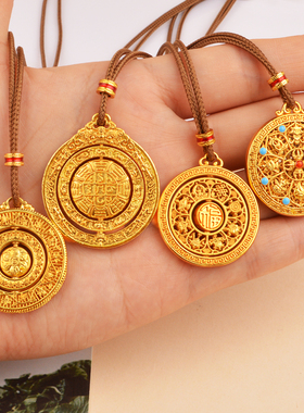 IOEKO女黄铜复古镂空花丝吊坠