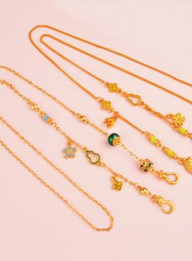 IOEKO无黄铜双钩链女葫芦小花