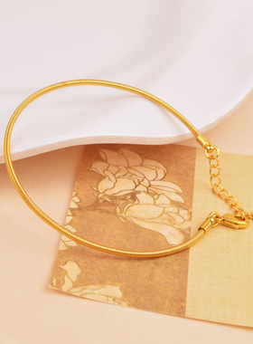 IOEKO简约气质女黄铜螺纹手镯