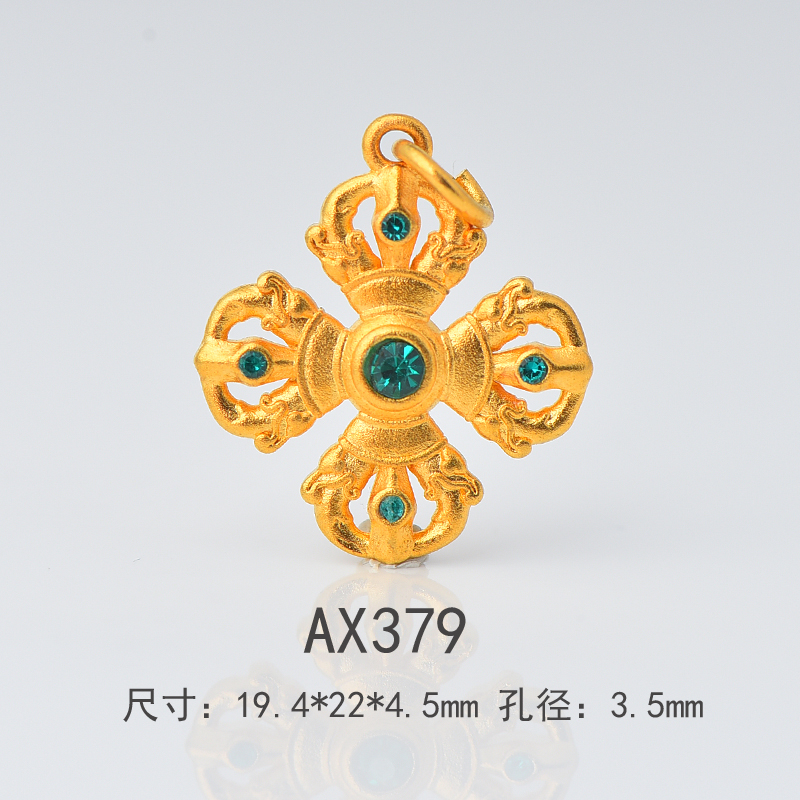 IOEKO黄铜金刚杵葫芦沙金吊坠