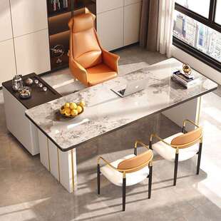 轻奢岩板茶台桌现代茶桌椅组合家用客厅高级感大板桌办公室泡茶台