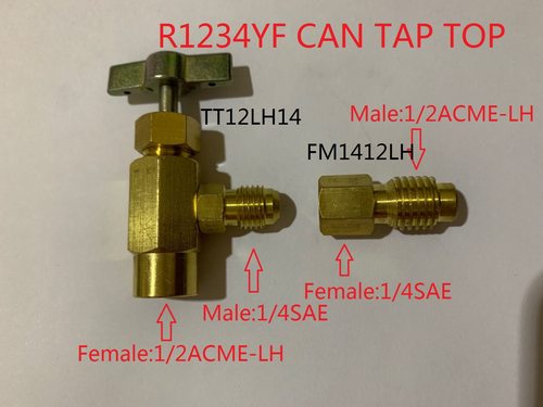 R1234YF汽车空调制冷剂雪种冷媒开瓶器加氟转换接头TT12LH14+