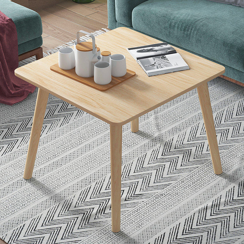 茶几现代简约小户型客厅家用茶桌实木腿沙发边矮桌子角几储物