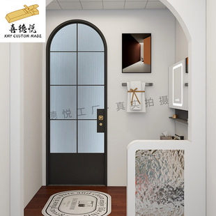 源头工厂圆弧拱形门玻璃面弧形北欧风格 门室内门 实木烤漆复合套装