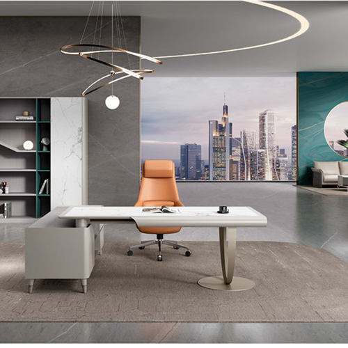 岩板大班台简约现代财务经理主管办公桌电脑桌台式家用书桌写字台