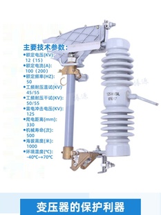 熔断器10kv变压器保险丝令克开关 200A户外柱上高压跌落式 RW12