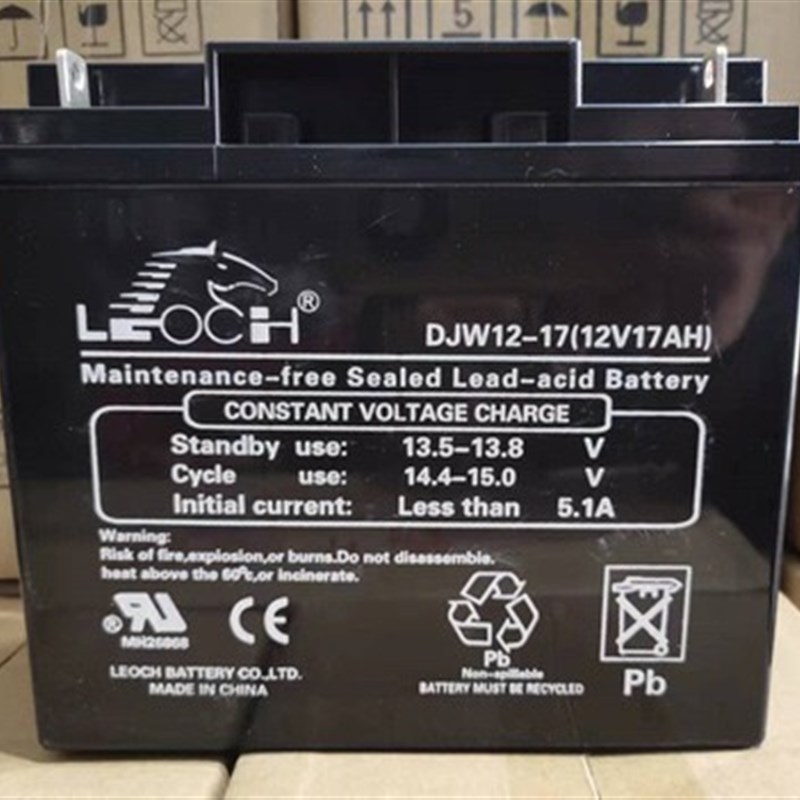LEOCH理士蓄电池DJW12-17 12V17AH免维护消防电梯UPS主机监控后备