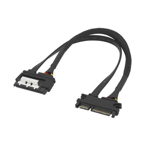 SATA 3.0 22P公转母延长线带卡扣 sata3.0 22P延长线黑网弹片