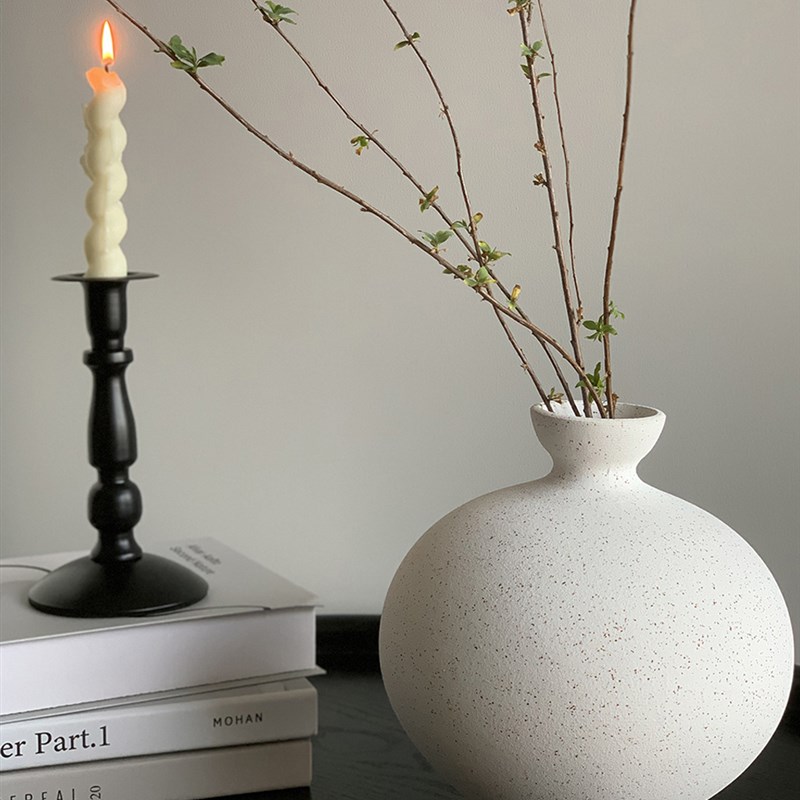 秘密卡车 ins素胚陶q瓷酒壶花瓶侘寂风家居装饰艺术摆件干花花器