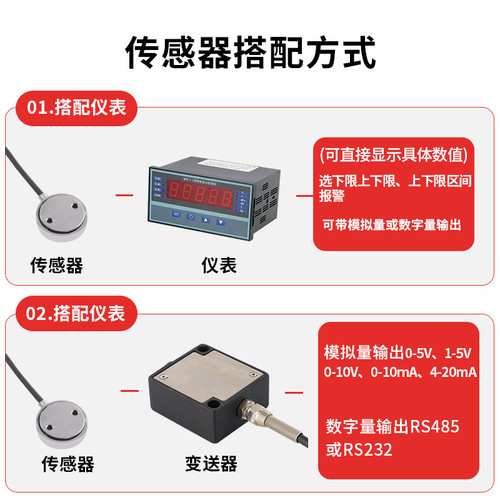 圆形微小型柱式h拉压力称重感测器微型数显控制仪表压力重量测试