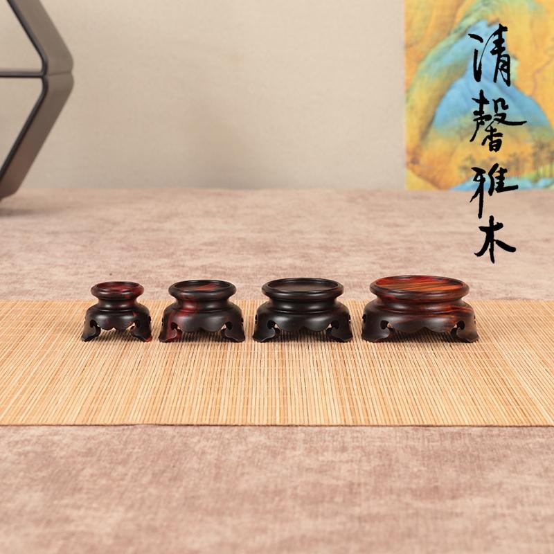 老红木中a式红酸枝微型水晶球小葫芦文玩核桃橄榄核玉器小摆件底