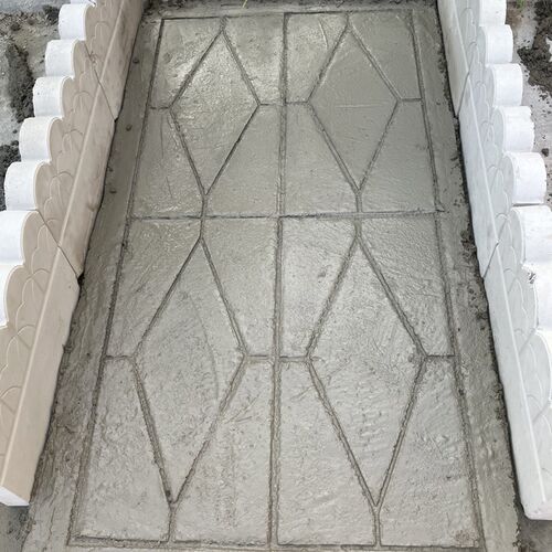 庭院过道水泥压花地坪混凝土路面C压痕模具园林连廊地面防滑钢制