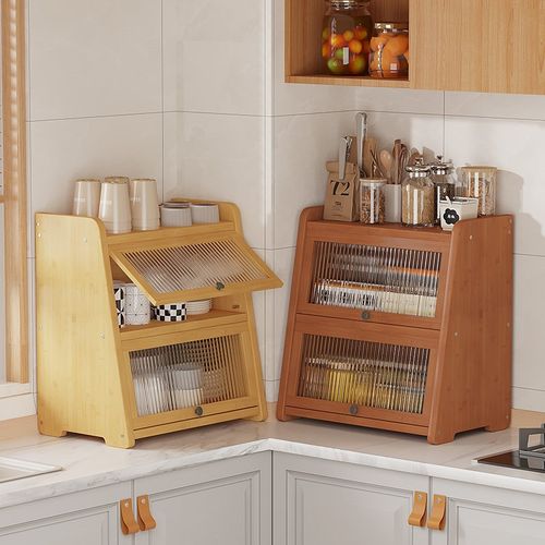 复古桌面台上防尘收纳盒水u杯架子茶具展示柜厨房置物架餐具储物