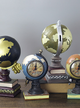 欧式创意复古地球仪摆件客厅办公室高档桌上装饰物T摆设家居装饰