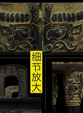 青铜器四方鼎仿古司母戊鼎兽头摆件特大号办公室酒店X店铺开业礼