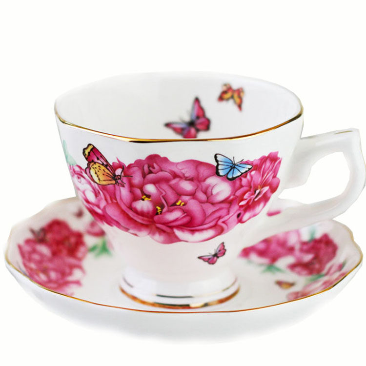 欧式骨瓷a咖啡具5件套田园风英式下午茶茶具花茶杯礼盒装,餐饮具,咖啡套具,淘宝优惠券,粉丝福利购,淘宝优惠卷