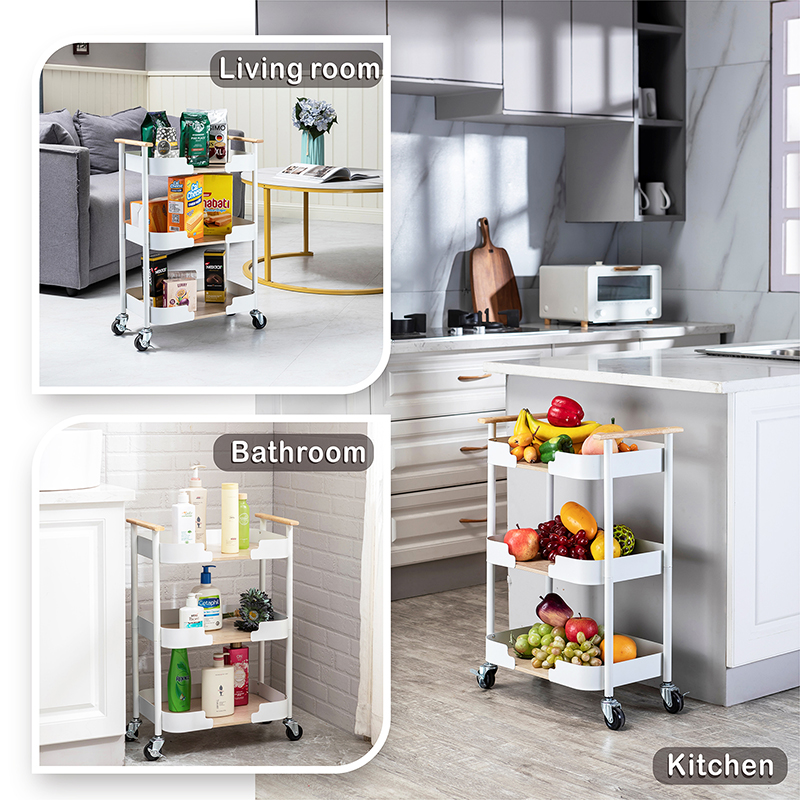 小推车置物架碳钢金属厨房落地带轮家用H客厅卧室宿舍零食收纳储
