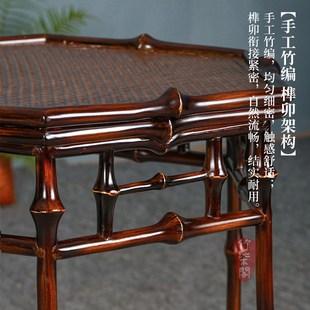 极速竹柒阁筇竹家具竹编六角边几茶几客厅家用茶室侧边几茶桌茶台